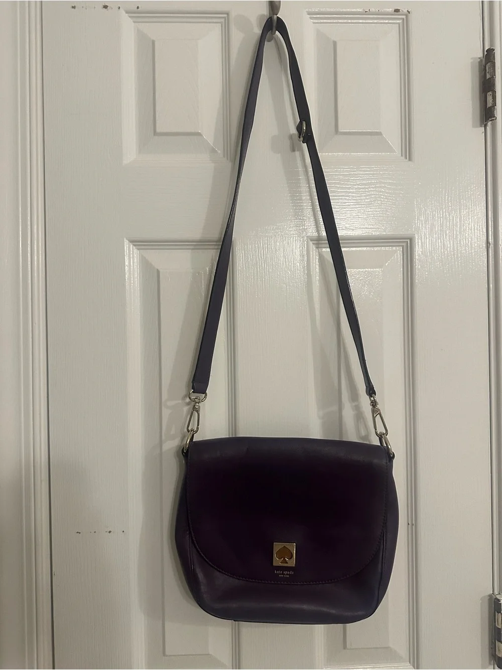 Kate Spade New York Purple Leather Crossbody Shoulder Bag